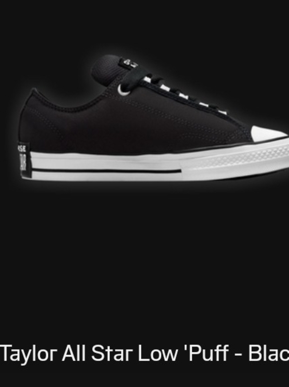 Converse Puff Taylor Black 8M (9.5W) NEW